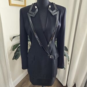 Vintage Claude Montana Paris Designer Skirt Suit Made In Italy Sz 4/6